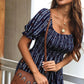 Summer New Style Printed Puff Sleeve Dress