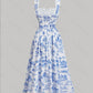 Women's Fashionable Slim-Fit Printed Strap Dress