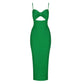 Robe longue à bandes, sexy, couleur unie, col en V, dos nu, pour soirée, club