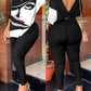 Two-piece Fashion Printed Trousers Suit