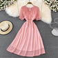 Slimming Puff-sleeve Chiffon Dress Fashion Forward