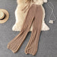 Ensemble deux pièces haut à lacets et pantalon large en tricot ajouré