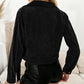 Corduroy Casual Side Zip Short Jacket Coat Top Women