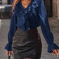 Women's V-neck Flounce Temperament Shirt