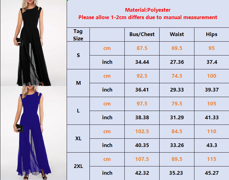 Women's Stitching One-piece Slim-fit Round Neck Sleeveless Solid Color Jumpsuit