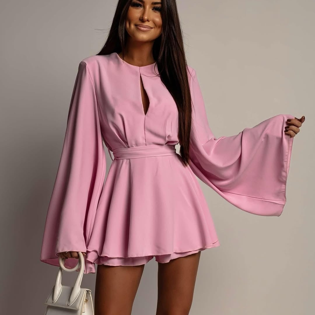 Women's Fashion Elegant Backless Short Skirt Waist Slimming Dress