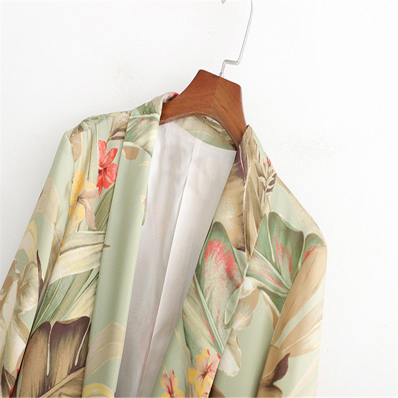 Printed small suit suit jacket