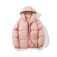 Veste matelassée à capuche de couleur unie avec fermeture éclair