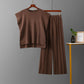 Sleeveless Vest Knit Wide-leg Pants Plus-size Ice Silk Set