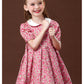 Robe mi-longue à fleurs et manches courtes pour fille