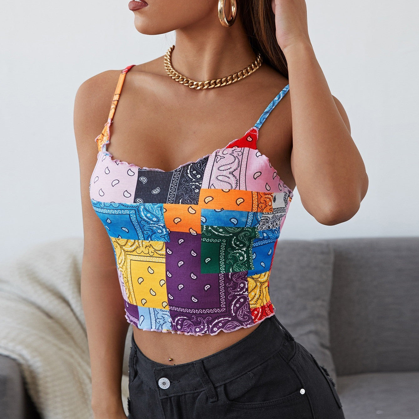 Women's Pit Strip Print Strapless Tube Top