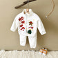 Fleece-lined Thickened Christmas Embroidered Stand Collar Sweater Trousers Suit