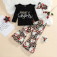 Costume de Noël pour filles de 1 à 5 ans, haut imprimé à rayures