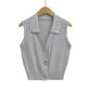 Summer Fashion New Slim Fit Slimming Big Button Sleeveless Knitwear