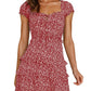 Printed Short Skirt Ethnic Style Pullover Temperament Commute Mid Waist Dress