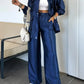 Women's Clothing Straight-leg Trousers Two-piece Set Solid Color Fashion