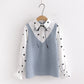 College Shirt Solid Color Cotton Long Sleeve