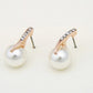 Bride Rhinestone Pearl Earrings Necklace Set Banquet Dress Jewelry