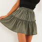 Printed pleated polka dot skirt