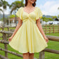 New Square-neck  Short-sleeve  High-waisted Dress