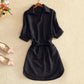 Summer New Loose Waist Chiffon Dress Women Mid-Length