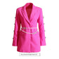 Design Sense Dignified Hollow Bow Rhinestone Sleeve Pearl Belt Business Suit And Dress