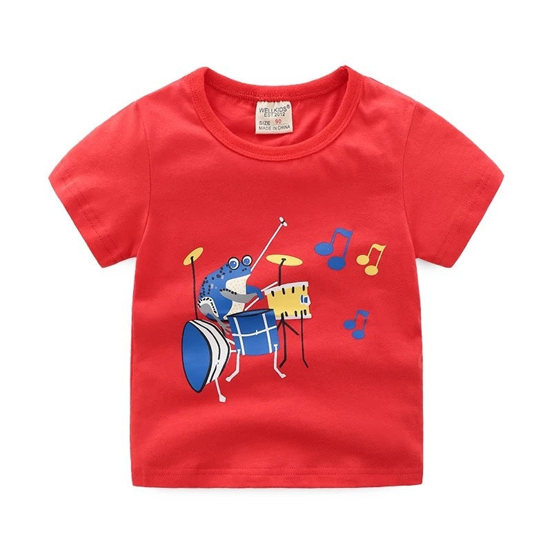 T-shirt d'été imprimé dessin animé pour enfants