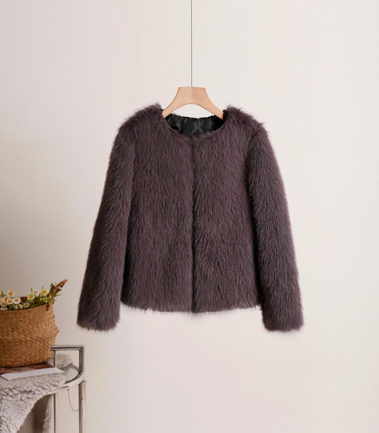 Manteau court uni pour femme, automne et hiver