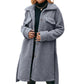 Trench-coat mi-long en peluche à simple boutonnage avec ceinture à revers