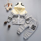Casual 1-5 Year Old Cartoon Alphabet Children's Suit With Hood