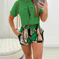 Fashion Personality Women's Lace-up Shorts Suit