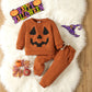 Ensemble deux pièces sweat-shirt décontracté à manches longues et motif grimace d'Halloween