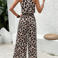 Leopard Print Sleeveless Leopard Print Women's Wide-leg Pants
