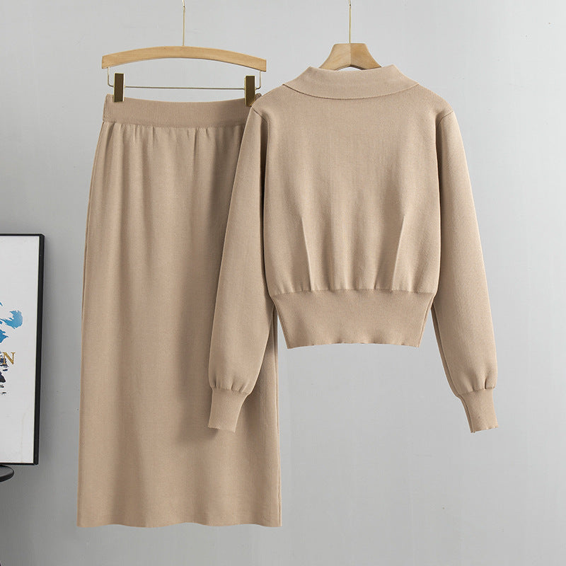 French Style High Sense Knitting Suit Women's Spring And Autumn New Sweet