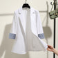 Korean Style Slim Drape Thin Three-quarter Sleeve Suit Top