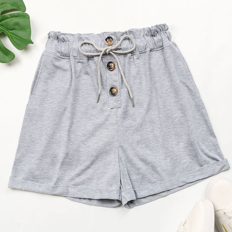 Short de sport décontracté taille haute élastique pour femme