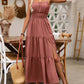 Women's Holiday Pleated Cami Dress Maxi Vacation Beach Outfit