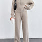 Autumn And Winter New European And American Women's Casual Loose Zip Top And Trousers Two-piece Set