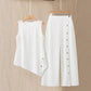 Simple Casual Daily Wear Sleeveless Top And Long Pants Set