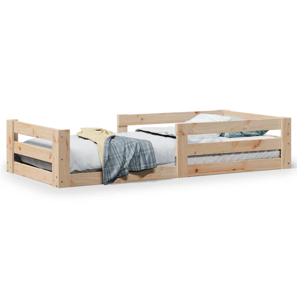 solid wood bed without mattress, pine wood