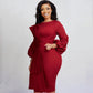 Robe fourreau à col ras du cou et couleur unie pour femme