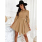 Spring NEW Long Sleeve Solid Color Dress