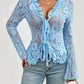 Spring Summer Slim-fit Long Cuff Lace Top