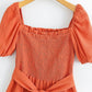 Women's Style Cotton Crepe Short Sleeve Belt Fashion Jumpsuit