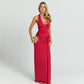 Womens Sexy Waist-Cinching Backless Halter Dress