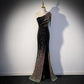 Robe femme noble tempérament design sens gland paillettes longue fendue queue de poisson jupe banquet