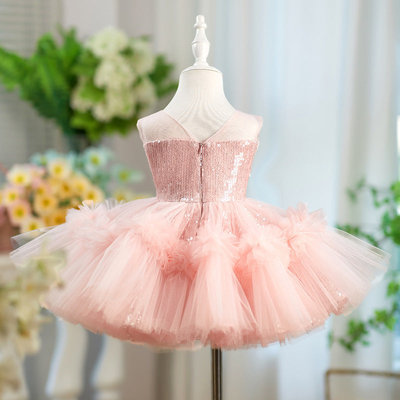 Children's Sequined Sleeveless Girl Princess Dress