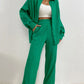 European And American Women's Clothing Solid Color Loose Drooping Smooth Pleated Casual Two-piece Suit