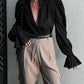 Women's French Jacquard Puff Sleeve Shirt