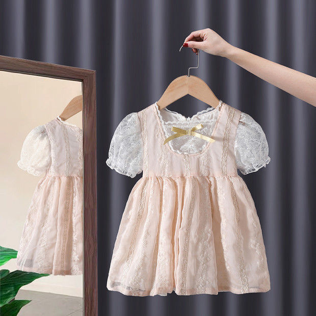 Robe de princesse style western pour enfant, manches bouffantes, pour petite fille